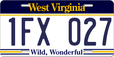 WV license plate 1FX027