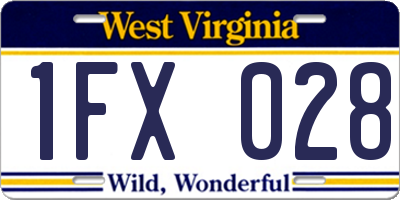 WV license plate 1FX028
