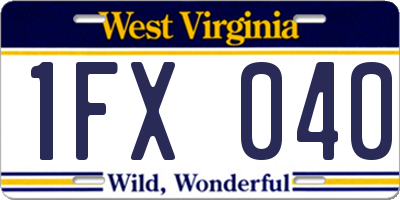 WV license plate 1FX040