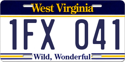 WV license plate 1FX041