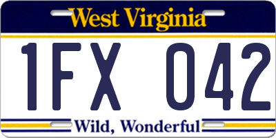 WV license plate 1FX042
