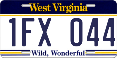 WV license plate 1FX044