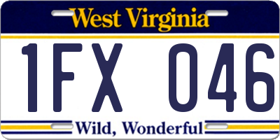 WV license plate 1FX046