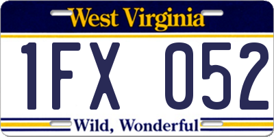 WV license plate 1FX052