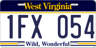 WV license plate 1FX054