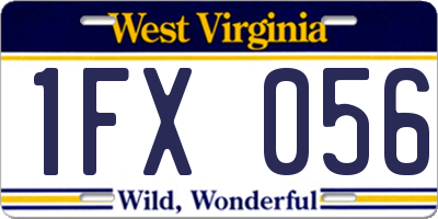 WV license plate 1FX056