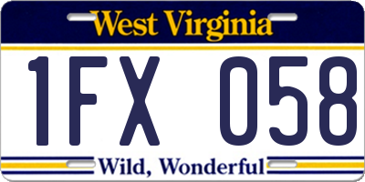 WV license plate 1FX058