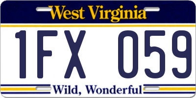 WV license plate 1FX059