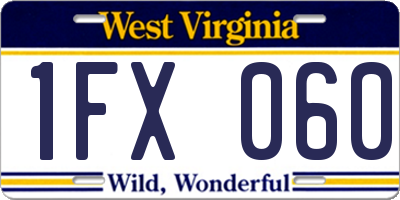 WV license plate 1FX060