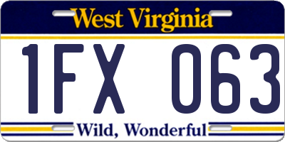 WV license plate 1FX063