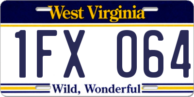 WV license plate 1FX064