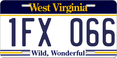 WV license plate 1FX066