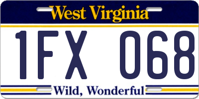 WV license plate 1FX068