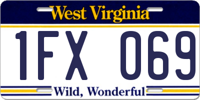 WV license plate 1FX069