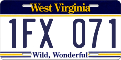 WV license plate 1FX071