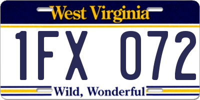 WV license plate 1FX072