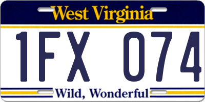 WV license plate 1FX074
