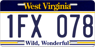 WV license plate 1FX078