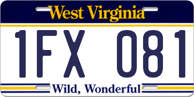 WV license plate 1FX081