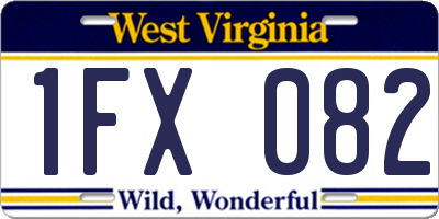 WV license plate 1FX082