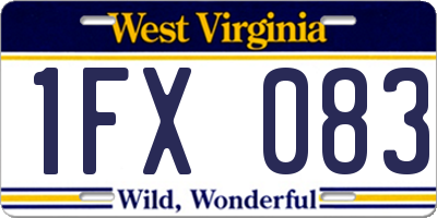 WV license plate 1FX083