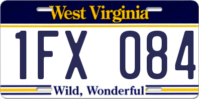 WV license plate 1FX084