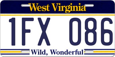 WV license plate 1FX086