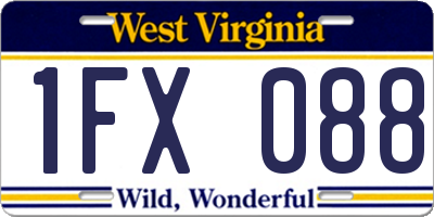 WV license plate 1FX088
