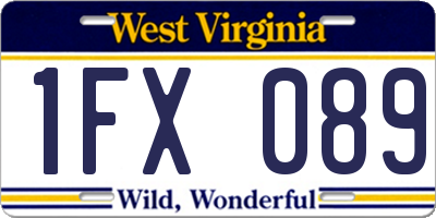 WV license plate 1FX089