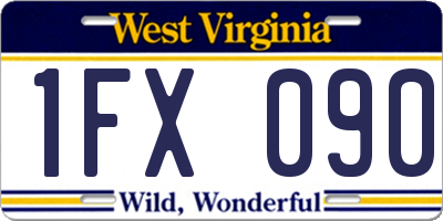 WV license plate 1FX090