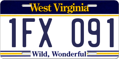 WV license plate 1FX091