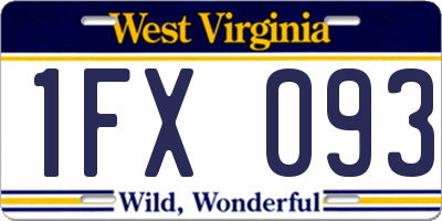WV license plate 1FX093