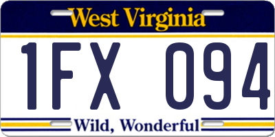WV license plate 1FX094