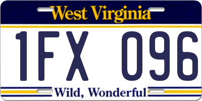 WV license plate 1FX096
