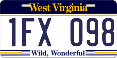 WV license plate 1FX098