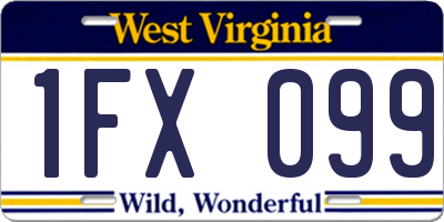 WV license plate 1FX099
