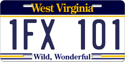 WV license plate 1FX101