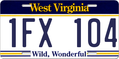 WV license plate 1FX104