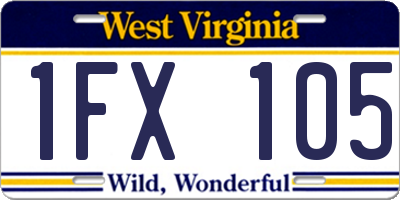 WV license plate 1FX105