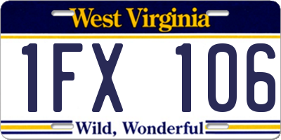WV license plate 1FX106