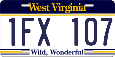WV license plate 1FX107