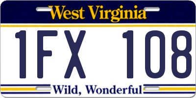 WV license plate 1FX108