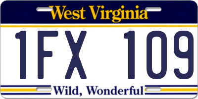 WV license plate 1FX109