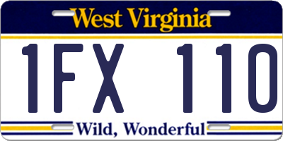 WV license plate 1FX110