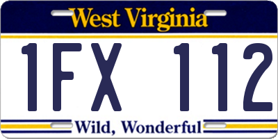 WV license plate 1FX112