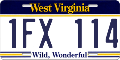 WV license plate 1FX114