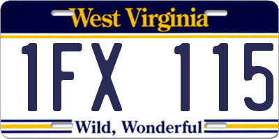 WV license plate 1FX115