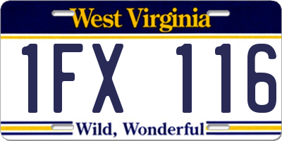WV license plate 1FX116