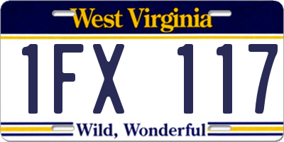 WV license plate 1FX117