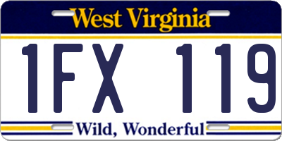 WV license plate 1FX119